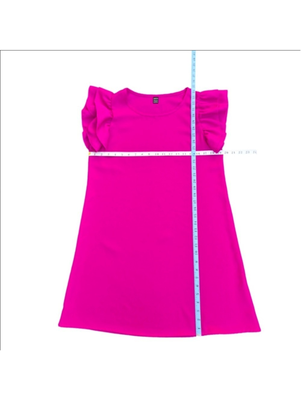 Women's SHEIN Fuchsia Ruffle Sleeve Mini Dress Size 6 - Picture 6 of 9